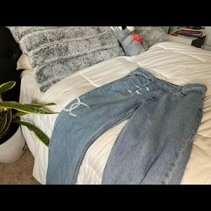 Men’s jeans but fits baggy for women size 00